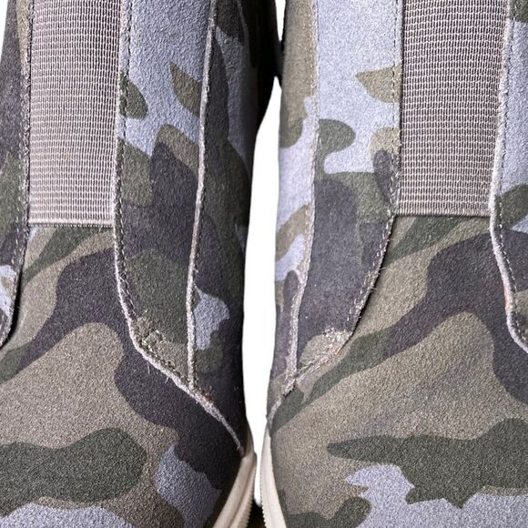 Paolo Felicia Muted Camo Platform Wedge Sneaker Booties Side Zipper Size 6 - Picture 6 of 10